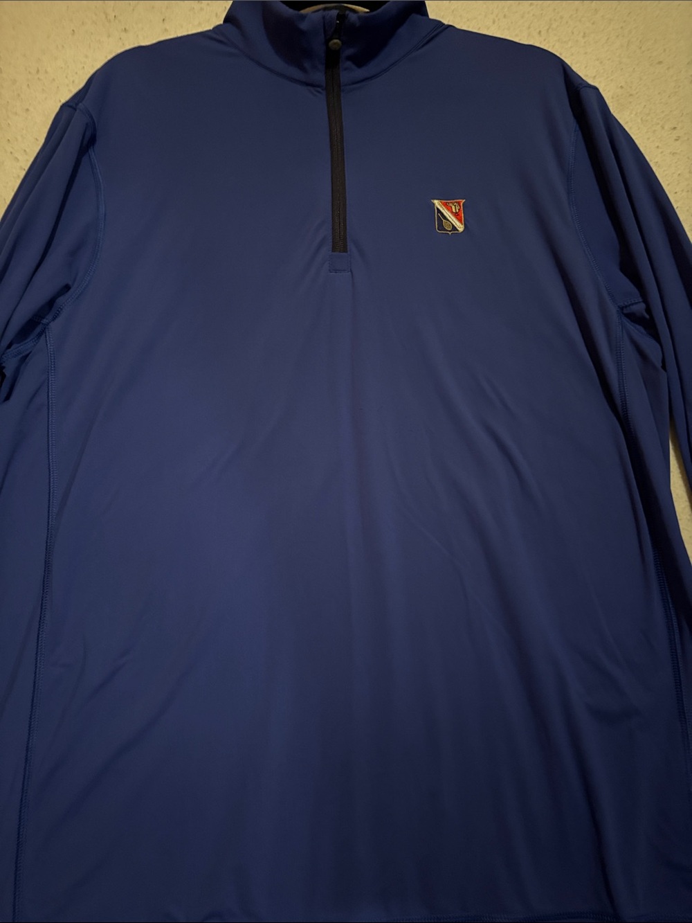 Greyson Quarter Zip XL Blue Golf Tennis Country Club Crest Performance